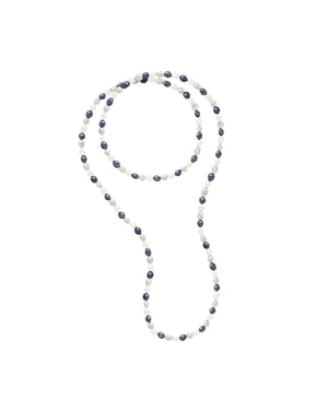 Lang collier OPERA van echte gekweekte zoetwaterparels Barok 8-9 mm