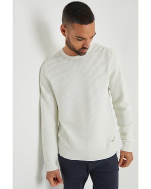 Natural Crochet Knit Crew Neck Jumper