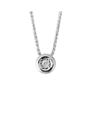 Ketting Diamond Solitaire 0020 Cts Serti Illusion 0,50 Cts White Gold