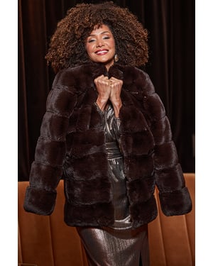 Rich Chocolate Premium Super Soft Faux Fur Coat
