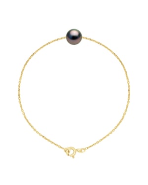 Bracelet Real Cultured Tahiti Pearl PASSING THROUGH Round 8-9 mm