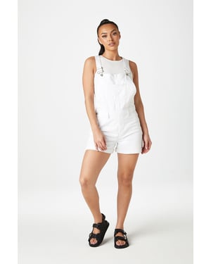 White Short Dungaree