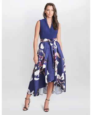 Megan Sleeveless Floral High Low Dress