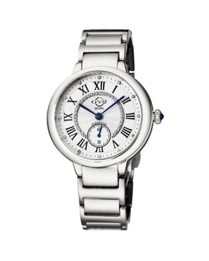 GV2 Rome Women's Swiss Quartz Diamond Silver Dial Stainless Steel Watch