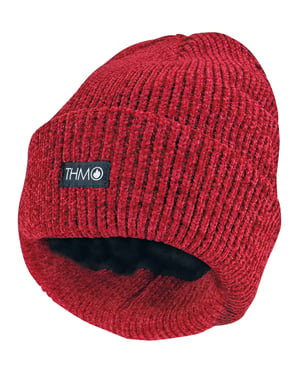 THMO - Dunsulate muts van 3 meter lang, chenille voor dames - Rood