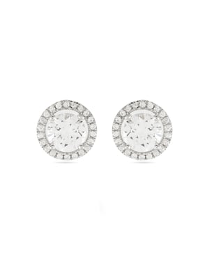 Luxenter oorbellen, 925 sterling zilver, speelse edelstenen en gerhodineerde glanzende zirkonia afwerking