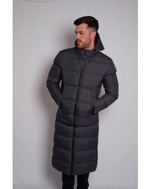 Soulstar Mens Longline Padded Puffer Jacket Hooded