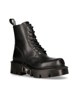 New Rock Unisex zwarte gotische militaire bikerlaarzen - MILI084N-S3
