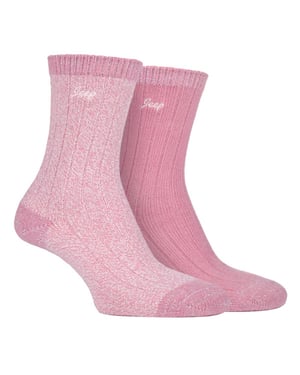 Jeep - 2 Pack Ladies Supersoft Hiking Boot Socks