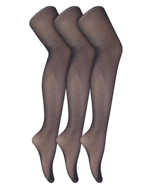 Sock Snob - Dames Fishnet Panty's 3 Paar | Stijlvolle Kousen voor Dansfeesten - Zwart Zilver