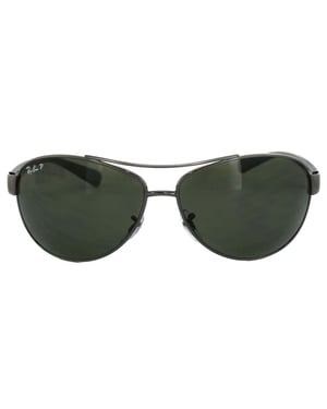 Ray-Ban Sunglasses 3386 Gunmetal Polarized Green 004/9A 63mm