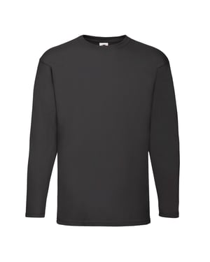 Fruit of the Loom Heren Valueweight T-shirt met lange mouwen (Zwart)