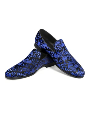 Penny Loafers med elegant jacquard för herr Blå