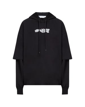 Off-White Carlos Type Double Tee Black Hoodie