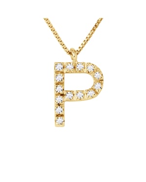 Collar ABC Diamonds 0,07 Cts letter "O" 18 karaats geel goud