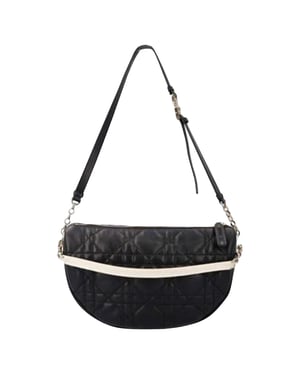 Dior Vibe Medium Hobo Bag in Black Cannage Lambskin Leather