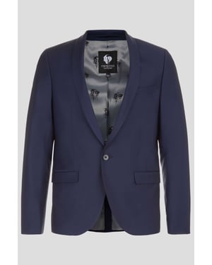 Ellroy Skinny Fit Navy Wool Jacket