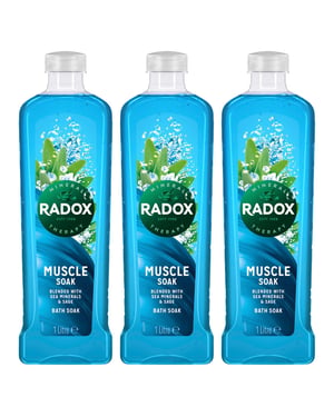 Radox Mineral Therapy Bath Soak Muscle Soak with Sea Minerals & Sage Scent, 3x1L