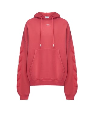 Gebroken witte St. Matthew Design Skate Fit gewassen rode hoodie