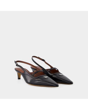 Spetsig Slingback - Maison Kitsune - Läder - Svart