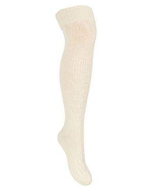 Womens Over The Knee Wool Socks | Steven | Winter Warm Thick Long Socks - Ecru