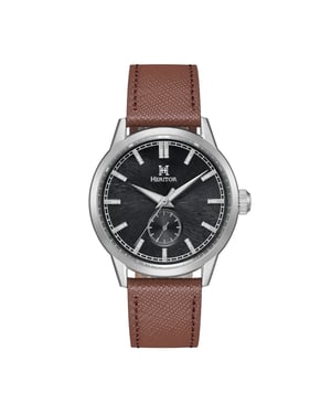 Heritor Automatic Argento leren band horloge