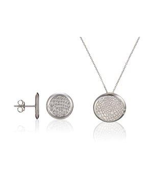 Orphelia Dames 925 Sterling Zilver Set: Ketting-Hanger + Oorbellen - Zilver SET-5924