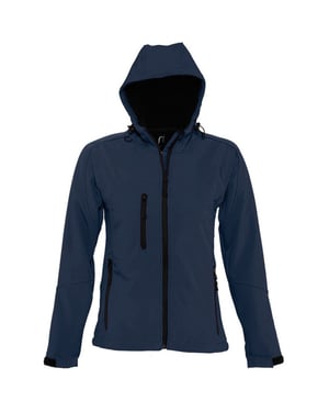 SOLS Dames/dames Replay Hooded Soft Shell Jacket (ademend, winddicht en waterbestendig) (Franse marine)