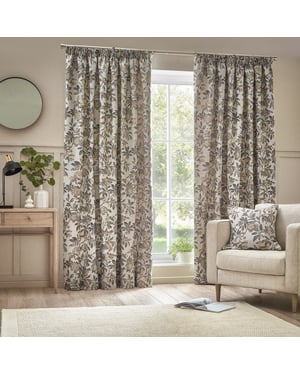 Wylder Pomegranate Pencil Pleat Curtains