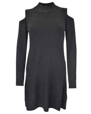Black Cold Shoulder Knit Top