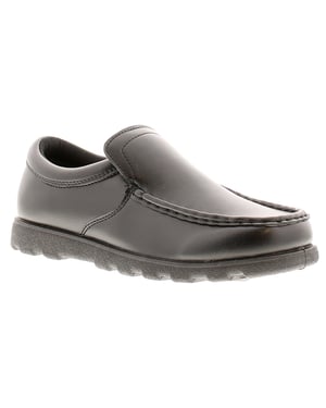 Rockstorm Older Boys Shoes School Valley Jnr Loafer Slip On Black