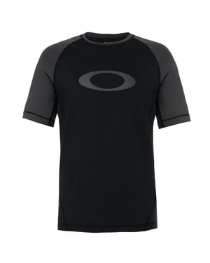 Oakley Short Sleeve Crew Neck Black Mens Rashguard Lycra T-Shirt 482399 02E