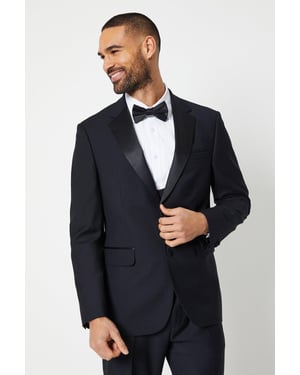 Tailored Fit Black Tuxedo Suit Jacket