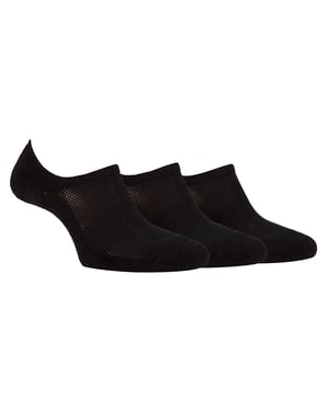 Dames Bamboe No Show Sokken | Jeep | Ademend Anti-Wrijving Gewatteerde Onzichtbare Sokken met Antislip Hiel Grip - Zwart