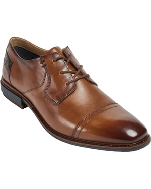 Pod Savage Leer/Textiel Heren Cognac Veterschoenen
