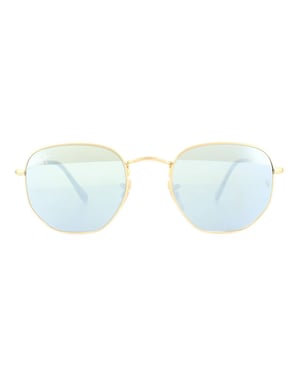 Ray-Ban Zonnebril Hexagonal 3548N 001/30 Goud Zilver Mirror 54mm