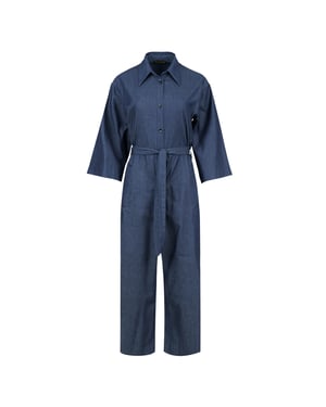 Indigo katoenen jumpsuit