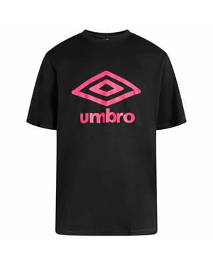 Umbro T-shirt med stor logotyp för herrar, svart/rosa