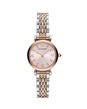 Emporio Armani AR11223 Pink Dial Two Tone Ladies Watch