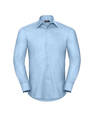 Russell Collection Mens Long Sleeve Easy Care Tailored Oxford Shirt med lång ärm och lätt skötsel (Oxford Blue)