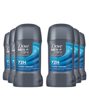 Dove Men+Care Advanced Anti-Perspirant Deodorant Stick Clean Comfort 50ml, 6 Pk