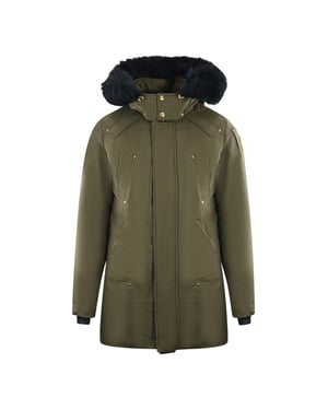 Moose Knuckles Stage Lake Black Trim Green Parka Down Jacket