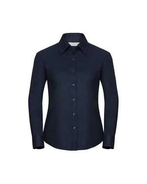 Russell Dames/Dames Oxford Easy-Care overhemd met lange mouwen (Heldere marine)
