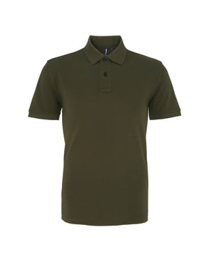 Asquith & Fox Mens Plain Short Sleeve Polo Shirt (Olive)