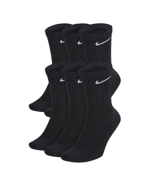 Nike SX7666 Unisex Everyday Cushion Crew Training Socks (6 Pairs) Black
