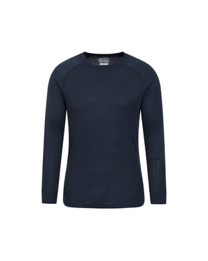 Mountain Warehouse Heren Talus Ronde Hals Thermo Top met Lange Mouwen (Blauw)