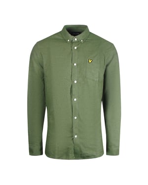 Lyle & Scott mosgroen chambray overhemd met lange mouwen