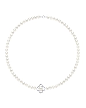 Halsband Rad av äkta odlade sötvattenspärlor Semi Round 6-7 mm
