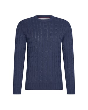 Cappuccino Italia Tröjor Kabel Pullover Marinblå