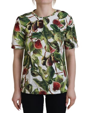 Dolce & Gabbana Crew-neck Katoenen Top Blouse Fruit Dames T-shirt